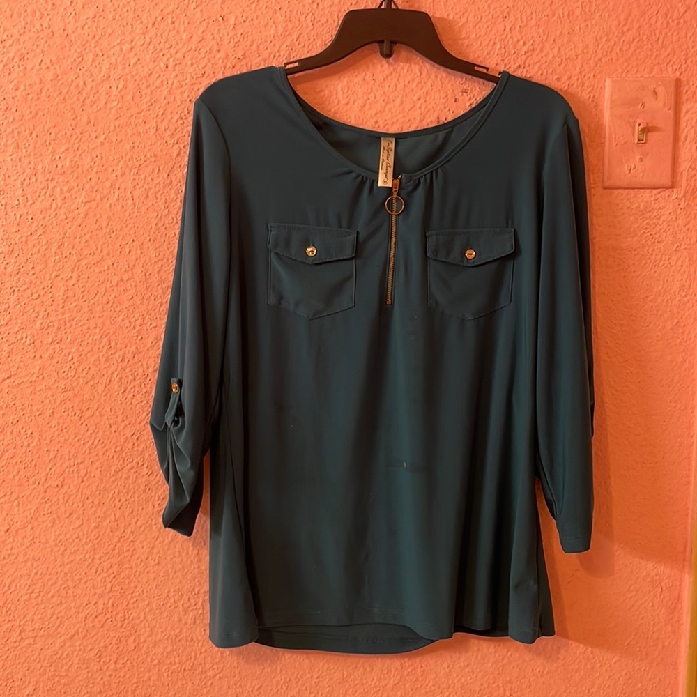 Green/sea green top for women. green Blouse for women.